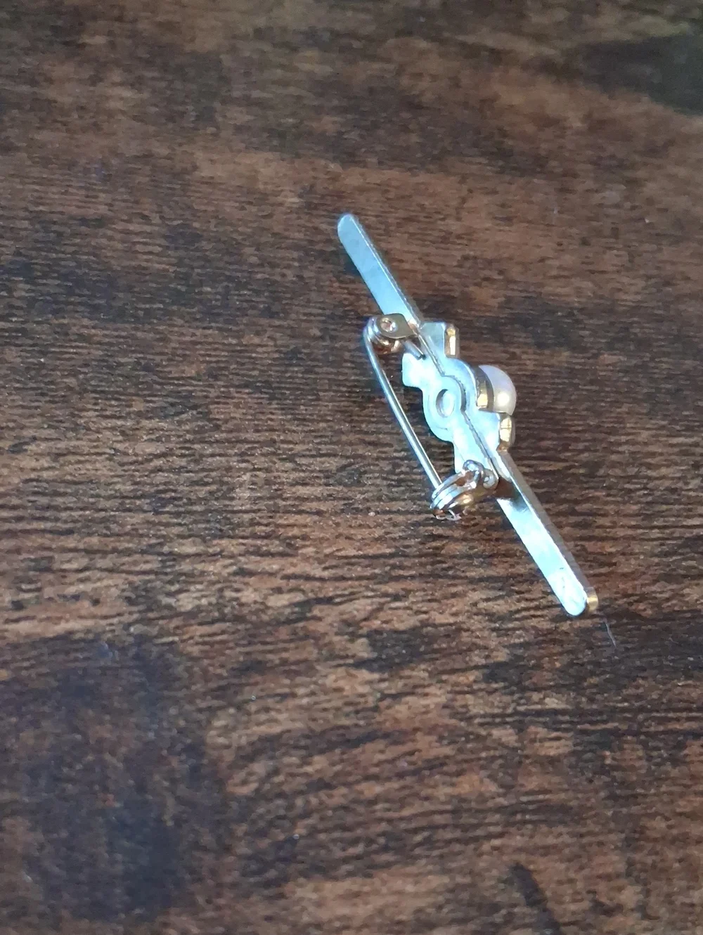 Pearl and Black Enamel Stick Pin - Classic Women's Jewelry Vintage